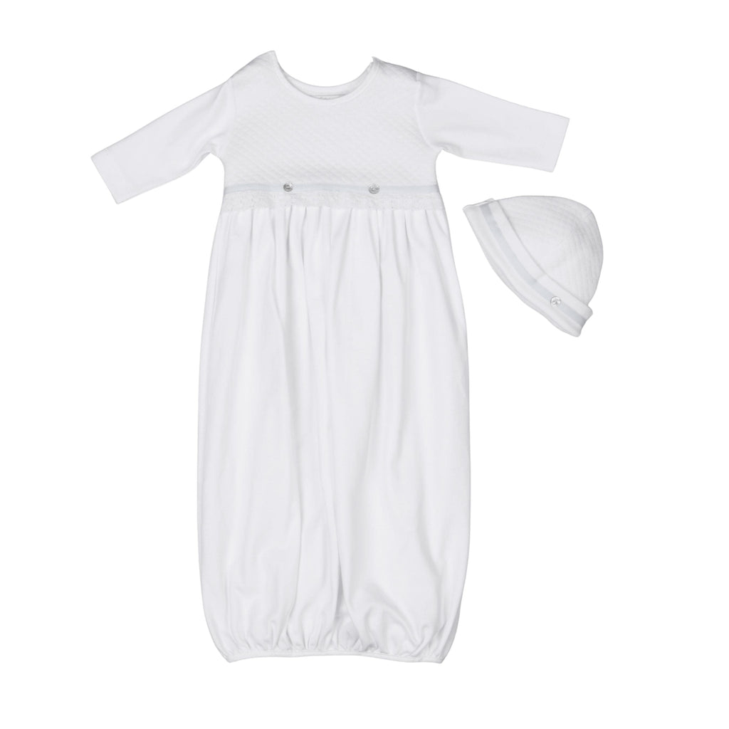 ANDREA| Baby White Quilted Cotton Gown Set (2)