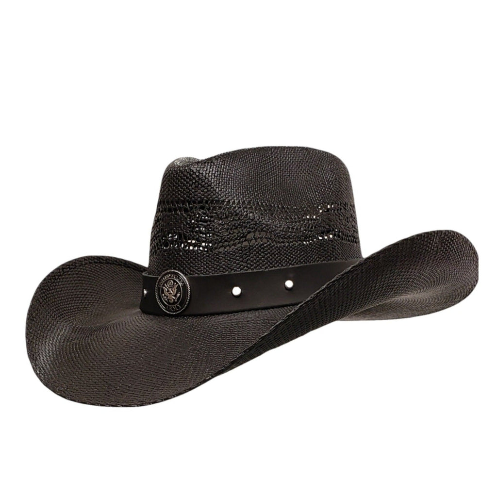 ARMY HEROES BLACK SHANTUNG STRAW