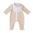 ARTHUR | Boys Beige & White Organic Cotton All-in-One