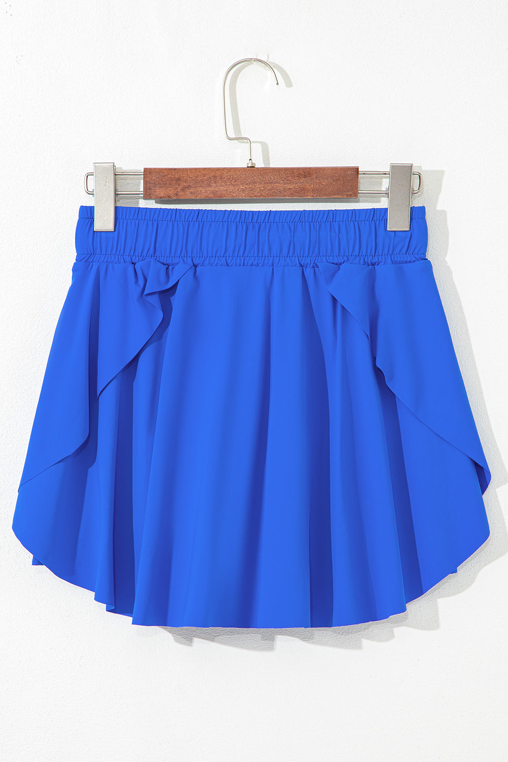 Sky Blue Drawstring High Waist Lined Tennis Skort
