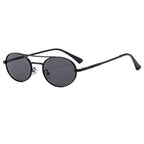 Retro Oval Dual-Beam Metal Sunglasses | UV Protection