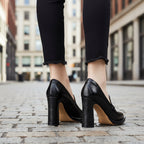 Women's Retro Chunky Heel Pointed Toe Pumps – Slip-On Office Heels