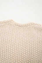 Parchment Color Block Crochet Open Front Plus Size Cardigan