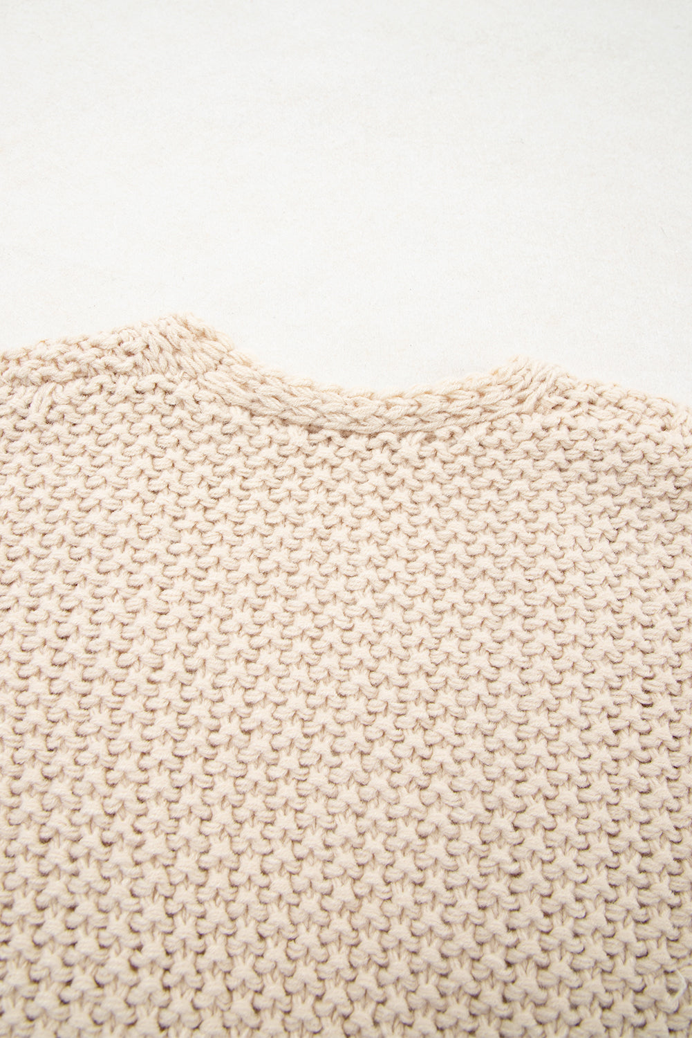 Parchment Color Block Crochet Open Front Plus Size Cardigan