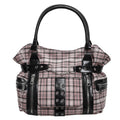 Plaid Crossbody Bag with Rivet Details