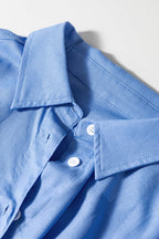 Blue Boyfriend Chest Pocket Tunic Shirt