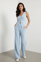 Beach Bohemian Wide-Leg Pants Set | Sleeveless Two-Piece