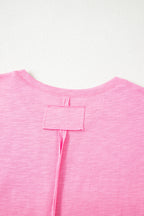 Sachet Pink Loose Fit Half Sleeve T Shirt and High Waist Skirt Set