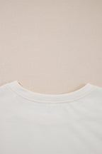 Beige 2pcs Cropped Tee and Ruffle High Waist Skort Set