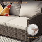 8 Piece Patio Furniture Set with Firepit and Cushions