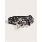 Creative Women's Star Rivet Metal Eyelet PU Belt