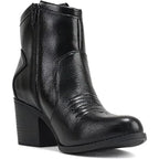 Soda Womens Size 7 Black Faux Leather 2.5" Heel Embroidered Western Cowboy Boots