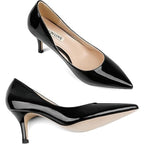 Joy In Love Womens Size 10.5 Black Patent Leather Pointy Toe 3" Heel Pumps Shoes