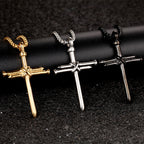 Men’s Steel Cross Pendant Necklace