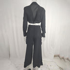 Women's Plus Size Wide Leg Elegant Pant Set