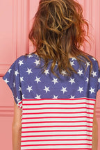 BiBi Star Rpinted with Stripe Combo Top