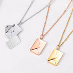 Envelope Locket Necklace - Personalized Love Letter Jewelry
