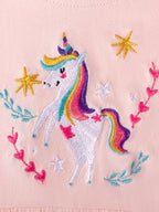 Children's Unicorn Embroidered Top & Capri Leggings Set