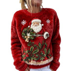 AutumnWinter Patterned Fleece Sweatshirt With Printed Design