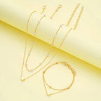 3pcs Heart Necklace & Bracelet Set for Women