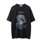 Printed Washed Distressed T-Shirt