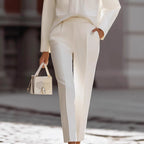 Women's Urban Commuter Pocketed Long-Sleeve Top & Pants Two-Piece Set