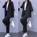 Long Sleeve Suit Jacket & Pants Two-Piece Set – 3 Colors, M–6XL