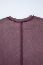 Valerian Mineral Wash Exposed Seam Side Slit Sweatshirt