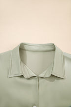 Laurel Green Buttoned Collar Shift T-shirt Mini Dress