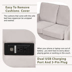 2 In 1 Velvet Sleeper Sofa With USB Port Convertible Loveseat Bed Soft Velvet Upholstery For Small Living Rooms Guests