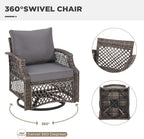 7 Piece Wicker Patio Furniture Set with Storage Coffee Table