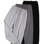 Womens Comfortable Solid-Color Retro Casual Ankle-Fit Pants