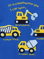 Children's Construction Vehicles Crew Neck T-Shirt