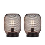 Set of 2 Tall Battery Powered Outdoor Table Lamp