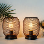 Set of 2 Tall Battery Powered Outdoor Table Lamp