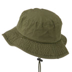 Big Size Washed Bucket Hat with Chin Cord