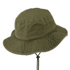 Big Size Washed Bucket Hat with Chin Cord