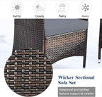 Elegant Four-Piece Rattan Patio Set with Soft Cushions