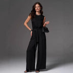 Sleeveless Cotton-Linen Wide-Leg Pants Set – 4 Colors, S–2XL