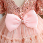 Baby Girl Sequin Ball Performance Costume Birthday Fluffy Gauze Princess Dress
