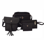 Vintage Lychee Pattern Four-Piece Mother-Daughter Bag Set