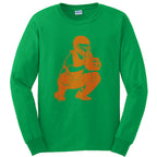 Baseball Catcher Graphic Design Men's Cotton Long Sleeve T-shirt