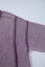Valerian Mineral Wash Exposed Seam Side Slit Sweatshirt