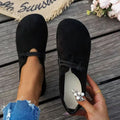 Women's Round Toe Suede Slip-On Flats