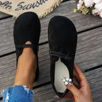 Women's Round Toe Suede Slip-On Flats