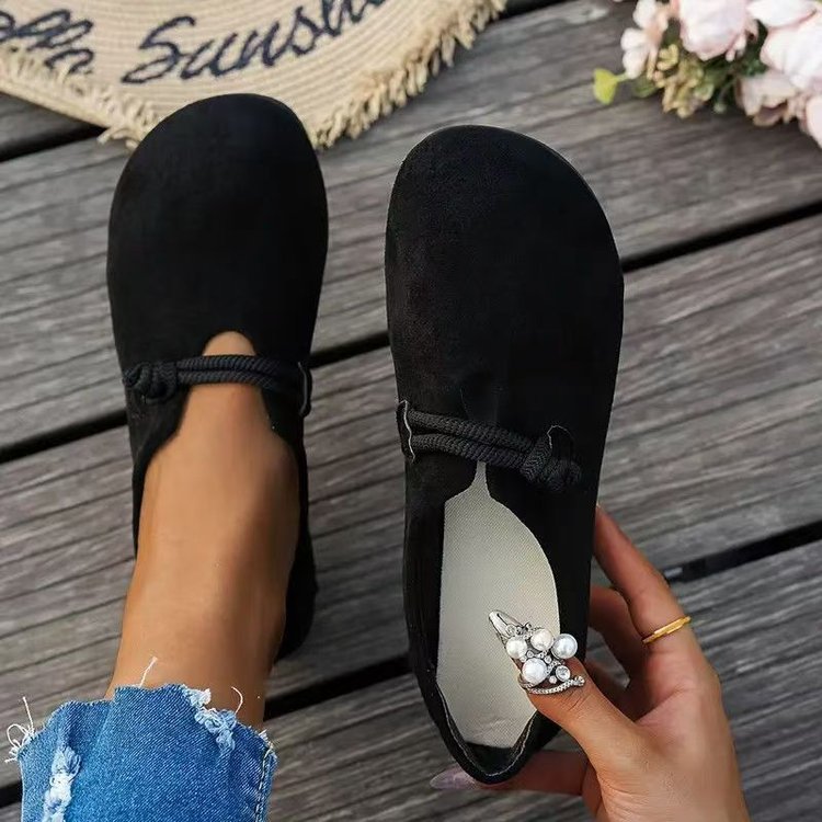 Women's Round Toe Suede Slip-On Flats