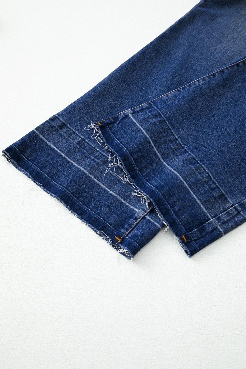 Black Raw Hem Unique Cuffs Straight High Rise Loose Jeans