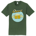 Cheers Beers Graphic Design Men's Big Size Port & Company Fan Favorite Crew Neck Tee Shirt