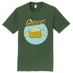 Cheers Beers Graphic Design Men's Big Size Port & Company Fan Favorite Crew Neck Tee Shirt
