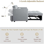 Velvet Sleeper Sofa With Hidden Table For Small Spaces